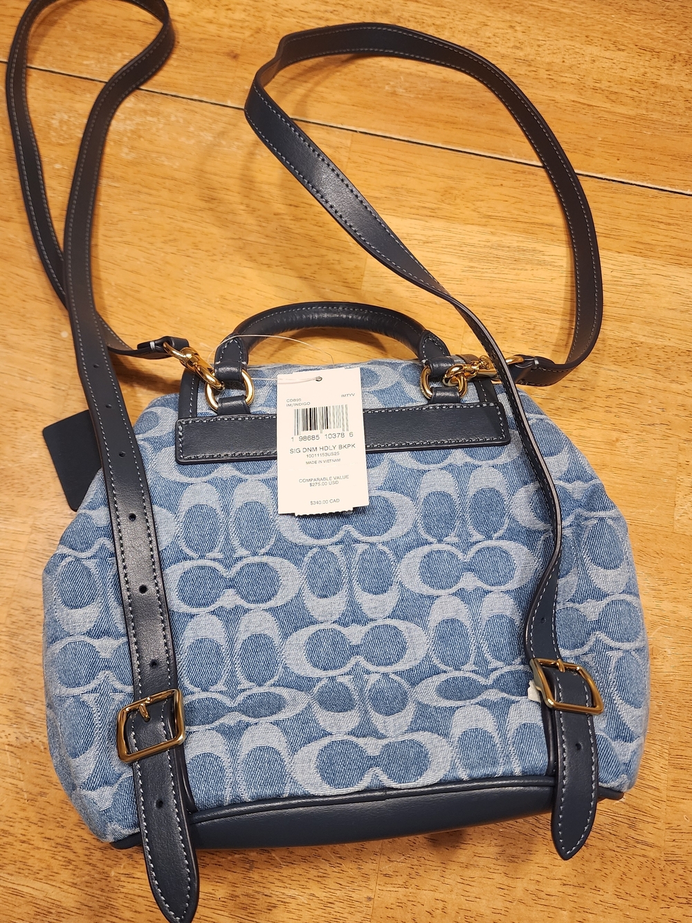 Coach Hadley Backpack in Signature Denim NWT - Picture 2 of 11